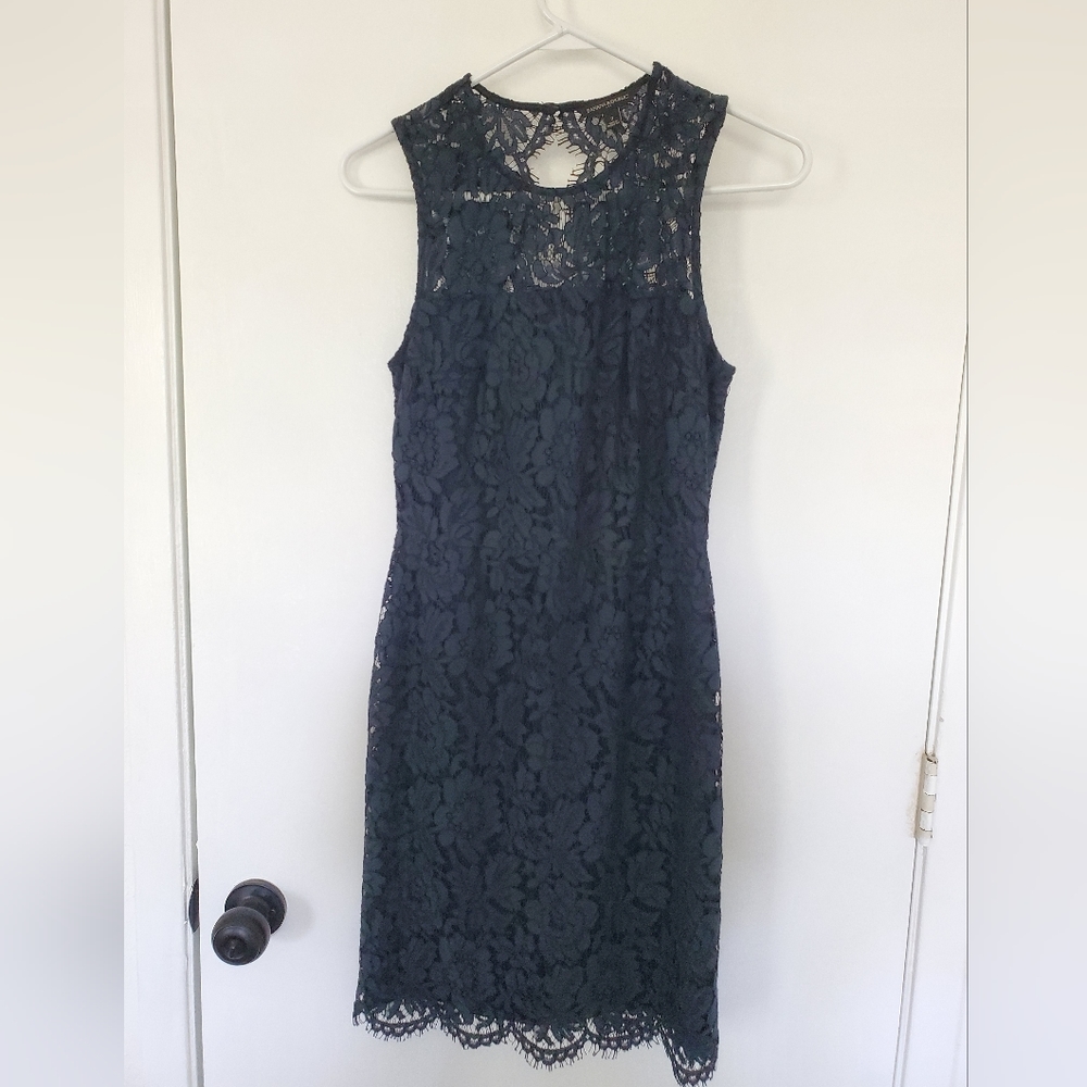 Banana Republic Factory Navy Lace Cutout Sheath Dress
